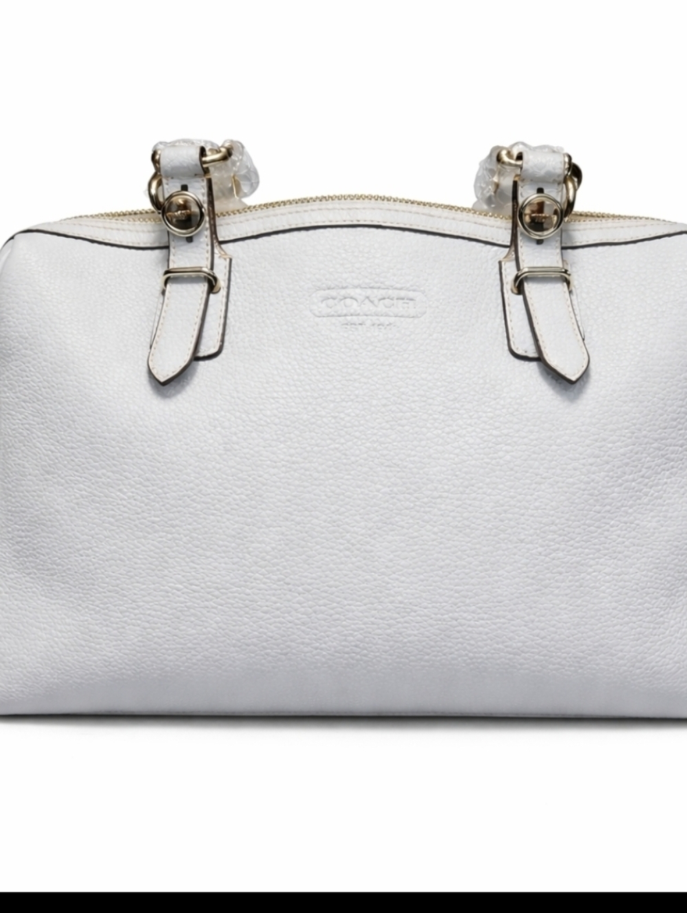 Coach Pebble Leather Tote in Light Blue Shoulder/ Crossbody
